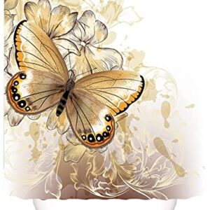 JQH's store 4 Piece Butterfly Shower Curtains Sets with Non-Slip Rugs Toilet Lid Cover and Bath Mat Bathroom Sets with Shower Curtain and Rugs and Accessories