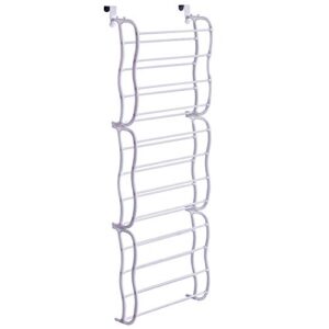 fancy buying 36-pair shoes over the door rack holder - fold up non slip bars shoe rack multifunction combination- white
