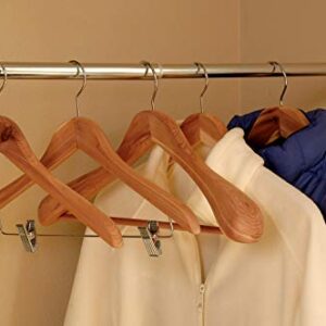 Cedar Wood Top Hanger, (Box of 12) Unfinished Curved Hangers with Fresh Cedar Scent and Chrome Swivel Hook for Jacket Coat & Shirt by The Great American Hanger Company