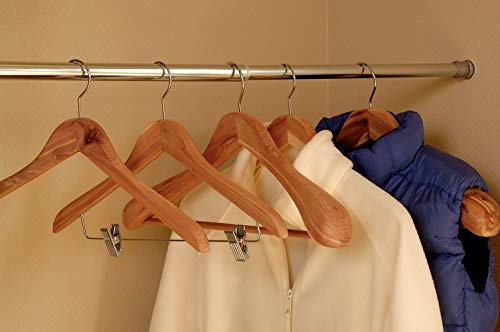 Cedar Wood Top Hanger, (Box of 12) Unfinished Curved Hangers with Fresh Cedar Scent and Chrome Swivel Hook for Jacket Coat & Shirt by The Great American Hanger Company