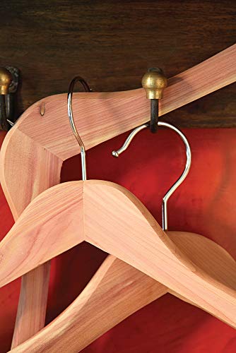 Cedar Wood Top Hanger, (Box of 12) Unfinished Curved Hangers with Fresh Cedar Scent and Chrome Swivel Hook for Jacket Coat & Shirt by The Great American Hanger Company