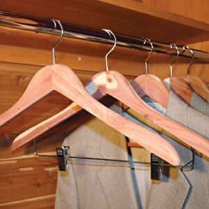 Cedar Wood Top Hanger, (Box of 12) Unfinished Curved Hangers with Fresh Cedar Scent and Chrome Swivel Hook for Jacket Coat & Shirt by The Great American Hanger Company