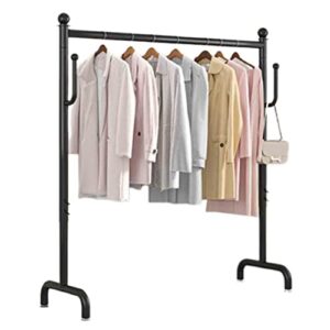 Black Industrial Metal Pipe Clothing Rack,Garment Rack for Retail Display Hanging Clothes,Hallway Entryway Free Standing, Modern Simple Heavy Duty Coat Shelf(Size:120x150cm)