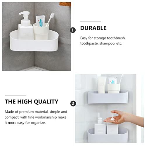 Beavorty Corner Shelves 2 Pcs Corner Caddy Wall Mounted Bathroom Shelf Shampoo Holder Rack No Drilling Storage Organizer for Bathroom Dorm Toilet Kitchen Storage Shelves