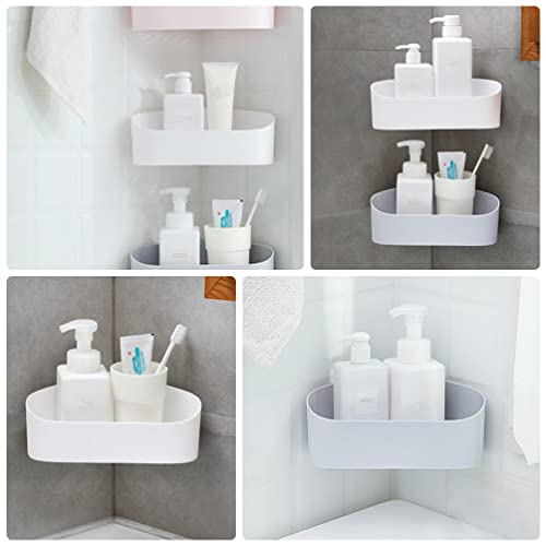 Beavorty Corner Shelves 2 Pcs Corner Caddy Wall Mounted Bathroom Shelf Shampoo Holder Rack No Drilling Storage Organizer for Bathroom Dorm Toilet Kitchen Storage Shelves