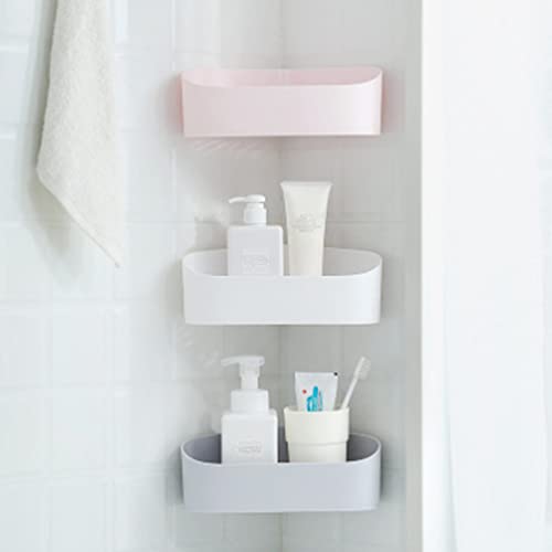 Beavorty Corner Shelves 2 Pcs Corner Caddy Wall Mounted Bathroom Shelf Shampoo Holder Rack No Drilling Storage Organizer for Bathroom Dorm Toilet Kitchen Storage Shelves