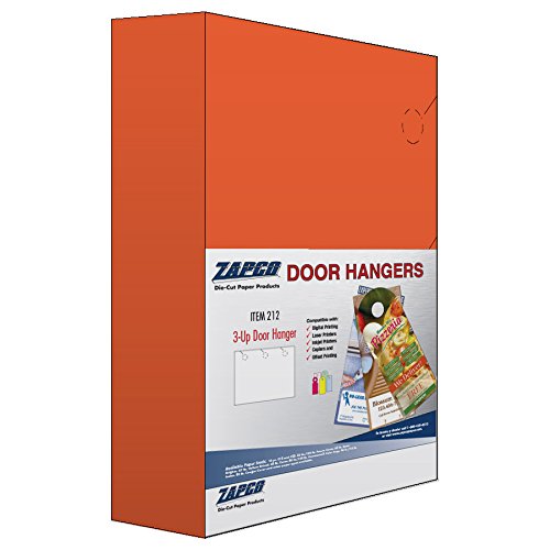 3-UP Print-Ready Door Hangers Orbit Orange Item 212 65lbAB Pkg of 250 Sheets 8.5" x 11"