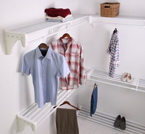 ez shelf ezs-k-scrw72-5-4 walk-in closet kit hanging and shelf space, white