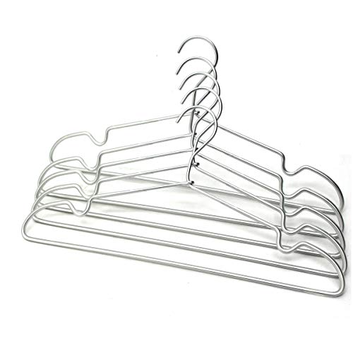 30Pack Koobay 12.6" Silver Metal Hangers Non Slip Suit Coated Wire Aluminum Children Storage Baby Hangers