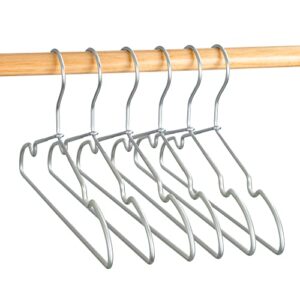 30Pack Koobay 12.6" Silver Metal Hangers Non Slip Suit Coated Wire Aluminum Children Storage Baby Hangers
