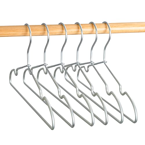 30Pack Koobay 12.6" Silver Metal Hangers Non Slip Suit Coated Wire Aluminum Children Storage Baby Hangers
