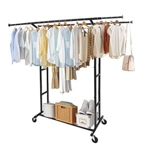 Fishat Double Rod Heavy Duty Clothing Garment Rack