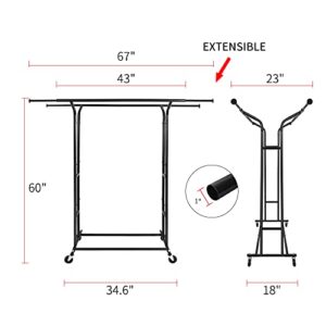 Fishat Double Rod Heavy Duty Clothing Garment Rack