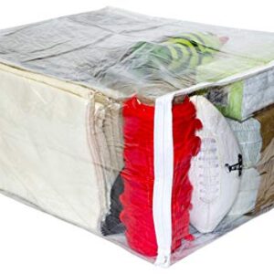 Clear Vinyl Zippered Sweater Storage Bags 17 x 20 x 10 Inch 5-Pack