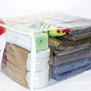 Clear Vinyl Zippered Sweater Storage Bags 17 x 20 x 10 Inch 5-Pack