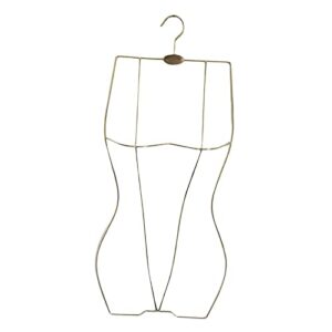 magideal bikini swimsuit hanger rack metal wire body shape women dress lingerie display hanger sleepwear garments holder organizer for store cloakroom home wardrobe, 77cmx36cm, golden