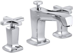 kohler 16232-3-cp margaux 1.2 gpm bathroom sink faucet with cross handles, widespread, polished chrome