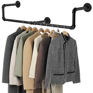 tanice industrial tube hanger wall-mounted 98cm, detachable retro industrial cylindrical clothes rail, suitable for bedroom, living room, kitchen