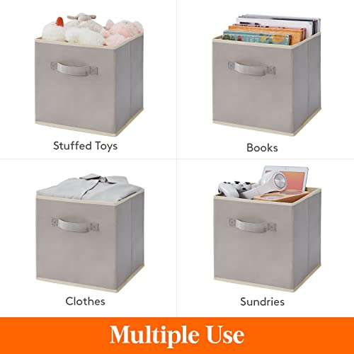 Lifewit 6 Pack Light Grey Storage Cubes, Bundle with 6 Pack Beige Storage Cubes, Medium