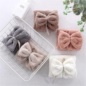 MNTT Wipe Dishcloths,Cute Soft Hanging Absorbent Bowknot Quick Drying Hand Towel Bathroom Accessories Kitchen Tools(5pcs Set)