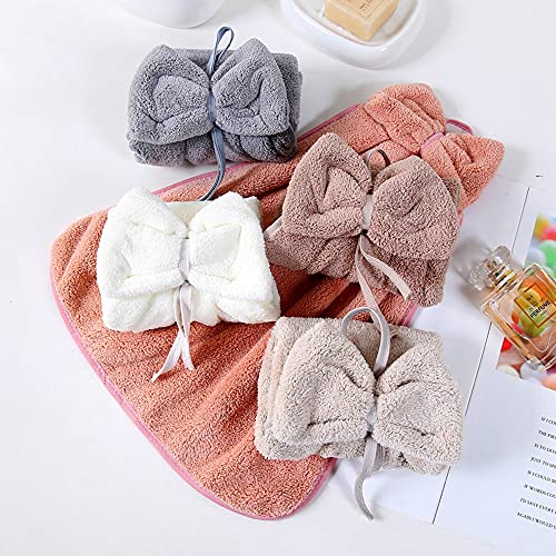 MNTT Wipe Dishcloths,Cute Soft Hanging Absorbent Bowknot Quick Drying Hand Towel Bathroom Accessories Kitchen Tools(5pcs Set)