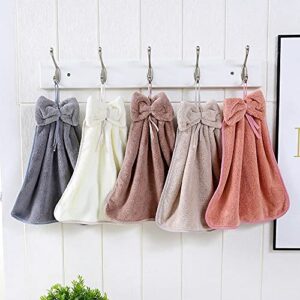 MNTT Wipe Dishcloths,Cute Soft Hanging Absorbent Bowknot Quick Drying Hand Towel Bathroom Accessories Kitchen Tools(5pcs Set)