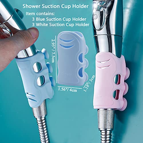 JZMYXA Suction Cup Shower Head Holder 6 Pack, Shower Head Holder Without Drilling Adhesive Mount, Shower Head Shelf for Kid Adult