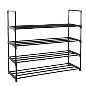 imvely 4-tier shoe rack organizer,16-24 pairs metal shoe rack for closet,shoe stand,shoe shelf,show rack,shoe storage cabinet for entryway bedroom living room office,black
