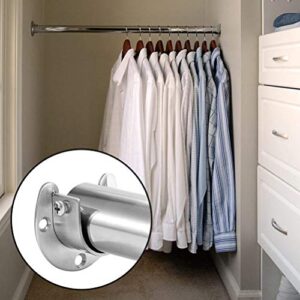 Uspacific 6 Packs Closet Pole Sockets, Stainless Steel Closet Rod End Supports with Screws,Screwdriver for Easy Installation&Quick Removal