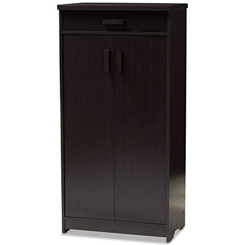 Baxton Studio Bienna Shoe Cabinet in Wenge Brown