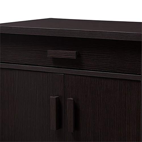 Baxton Studio Bienna Shoe Cabinet in Wenge Brown