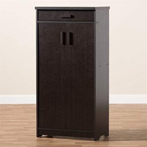 Baxton Studio Bienna Shoe Cabinet in Wenge Brown