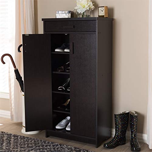 Baxton Studio Bienna Shoe Cabinet in Wenge Brown