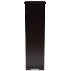 Baxton Studio Bienna Shoe Cabinet in Wenge Brown