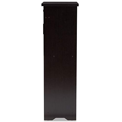 Baxton Studio Bienna Shoe Cabinet in Wenge Brown