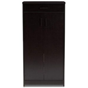 Baxton Studio Bienna Shoe Cabinet in Wenge Brown