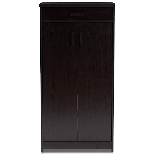 Baxton Studio Bienna Shoe Cabinet in Wenge Brown