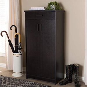 Baxton Studio Bienna Shoe Cabinet in Wenge Brown