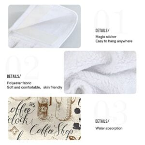 Boccsty Coffee Cups Hearts Hanging Kitchen Towels 2 Pieces Dish Cloth Tie Towels Hand Towel Tea Bar Towels for Bathroom Farmhous Housewarming Tabletop Home Decor