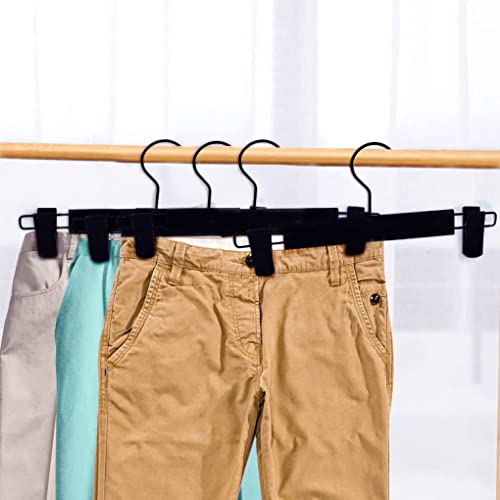 Pants Hangers with Clip 20 Pcs, Rotatable Hook, Durable and Sturdy Skirt Hangers Suit for Jeans, Socks