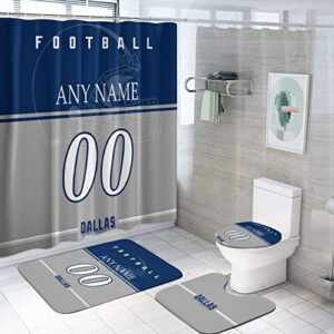 custom football style shower curtain 4pcs set personalized bathroom decor gift fashion modern home supplies