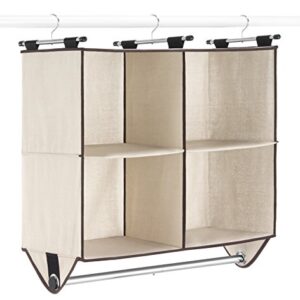 Whitmor 4-Section Closet W/Rod Organizer, Canvas