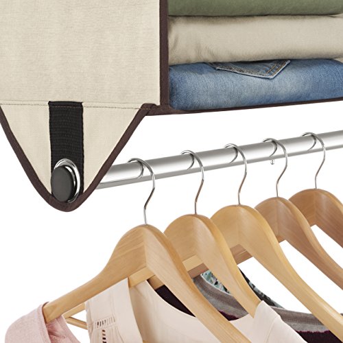 Whitmor 4-Section Closet W/Rod Organizer, Canvas