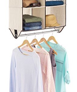 Whitmor 4-Section Closet W/Rod Organizer, Canvas