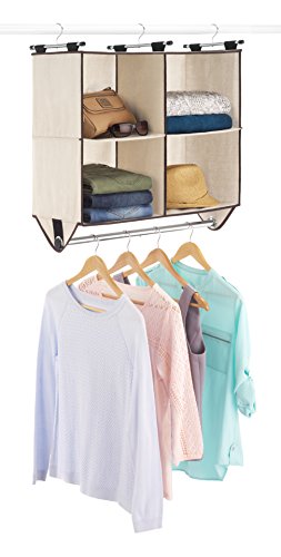 Whitmor 4-Section Closet W/Rod Organizer, Canvas