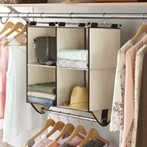 Whitmor 4-Section Closet W/Rod Organizer, Canvas