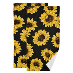 sunflower hand towels 2pcs 28x14 inches dish washcloth soft thin guest towel housewarming gifts bath decorations