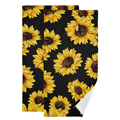 Sunflower Hand Towels 2Pcs 28x14 Inches Dish Washcloth Soft Thin Guest Towel Housewarming Gifts Bath Decorations