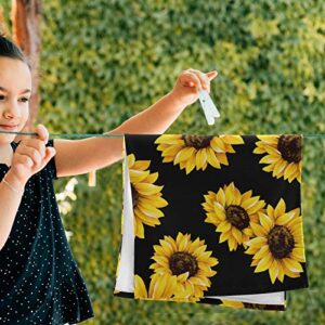 Sunflower Hand Towels 2Pcs 28x14 Inches Dish Washcloth Soft Thin Guest Towel Housewarming Gifts Bath Decorations