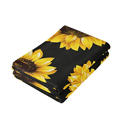 Sunflower Hand Towels 2Pcs 28x14 Inches Dish Washcloth Soft Thin Guest Towel Housewarming Gifts Bath Decorations